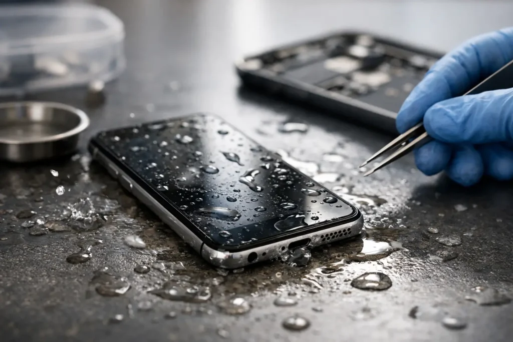 Kan væskeskadet iPhone reddes?